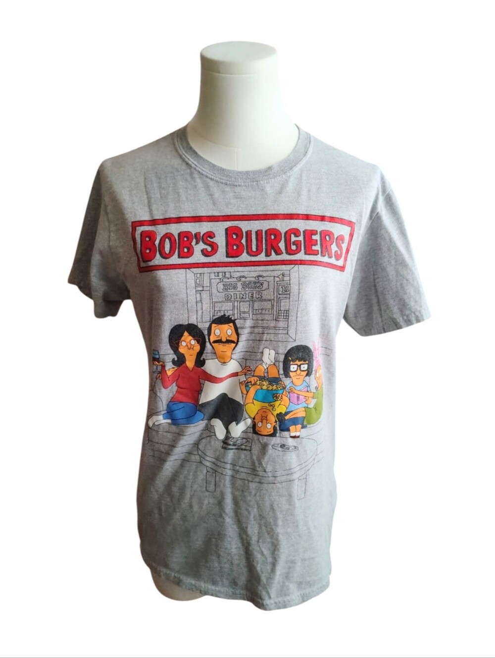 Ripple Junction Fox Films Bob's Burgers Gray Red Tee Shirt Size Medium Womens